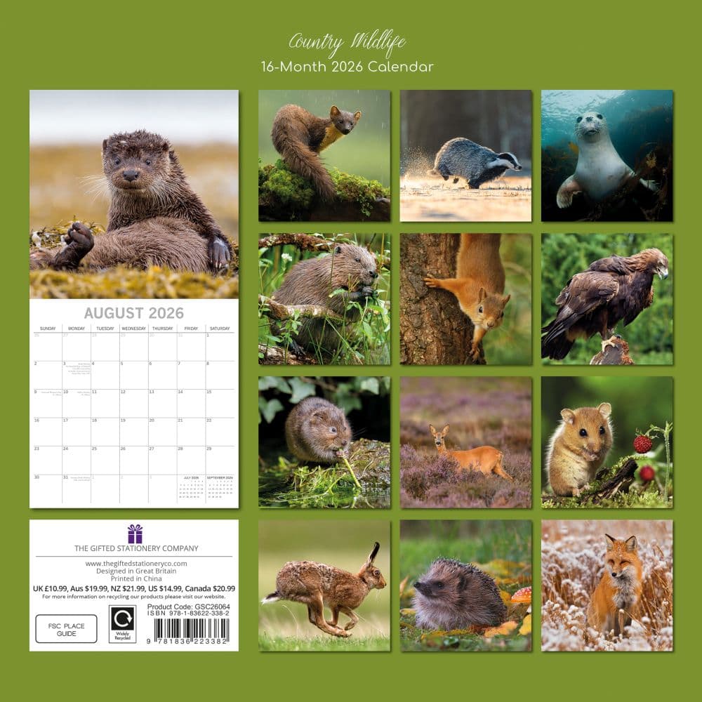 Country Wildlife 2026 Wall Calendar First Alternate Image