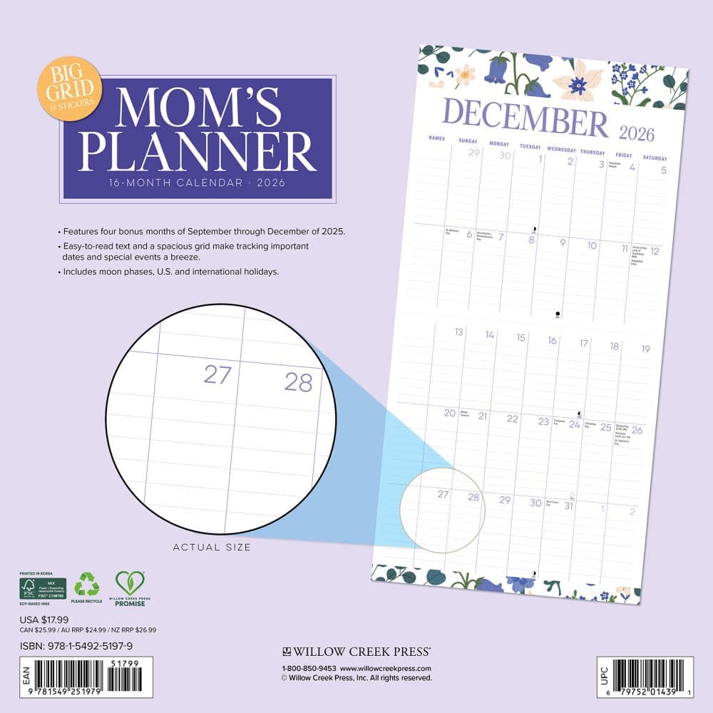 Moms Planner Special Value 2026 Wall Calendar First Alternate Image