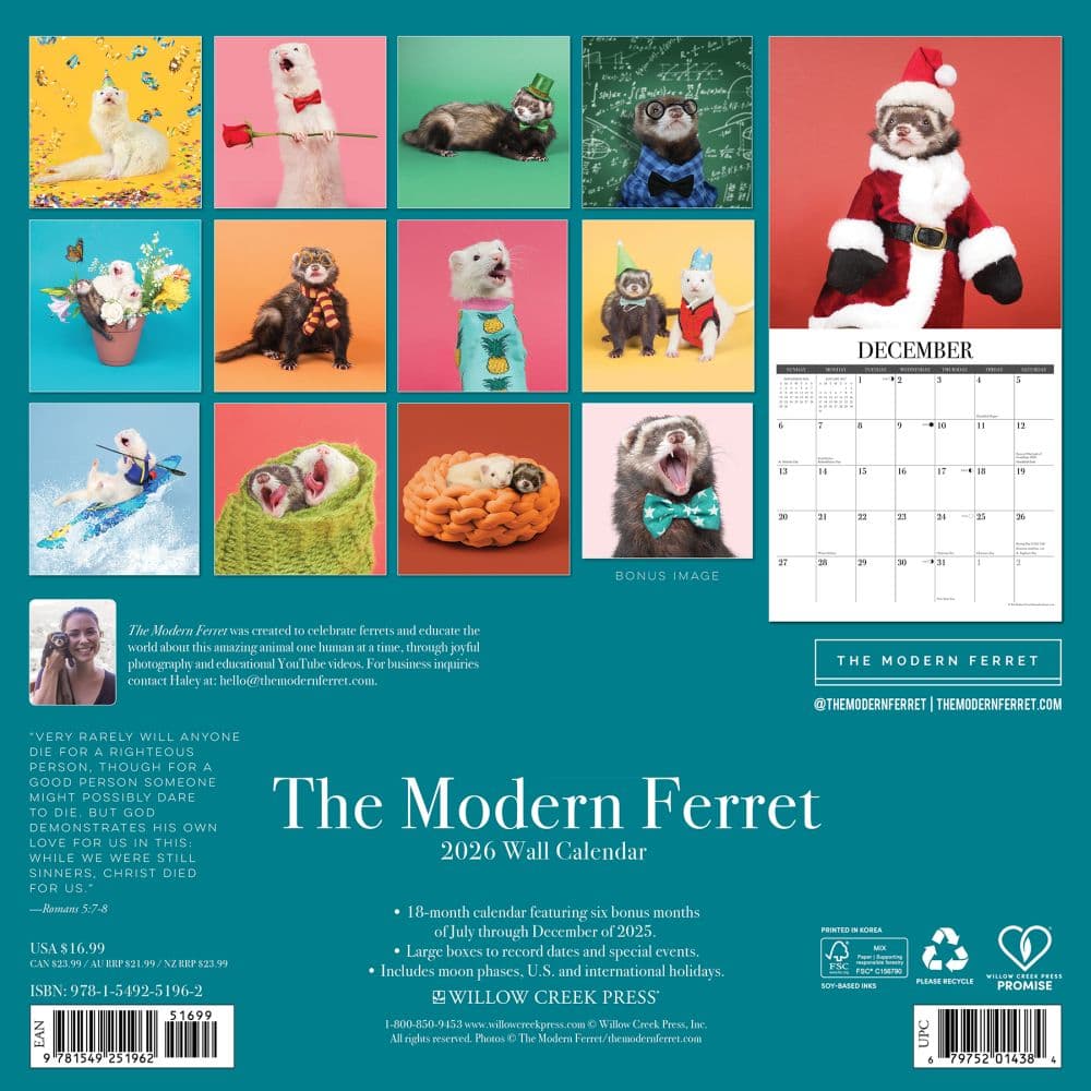 Modern Ferret 2026 Wall Calendar First Alternate Image