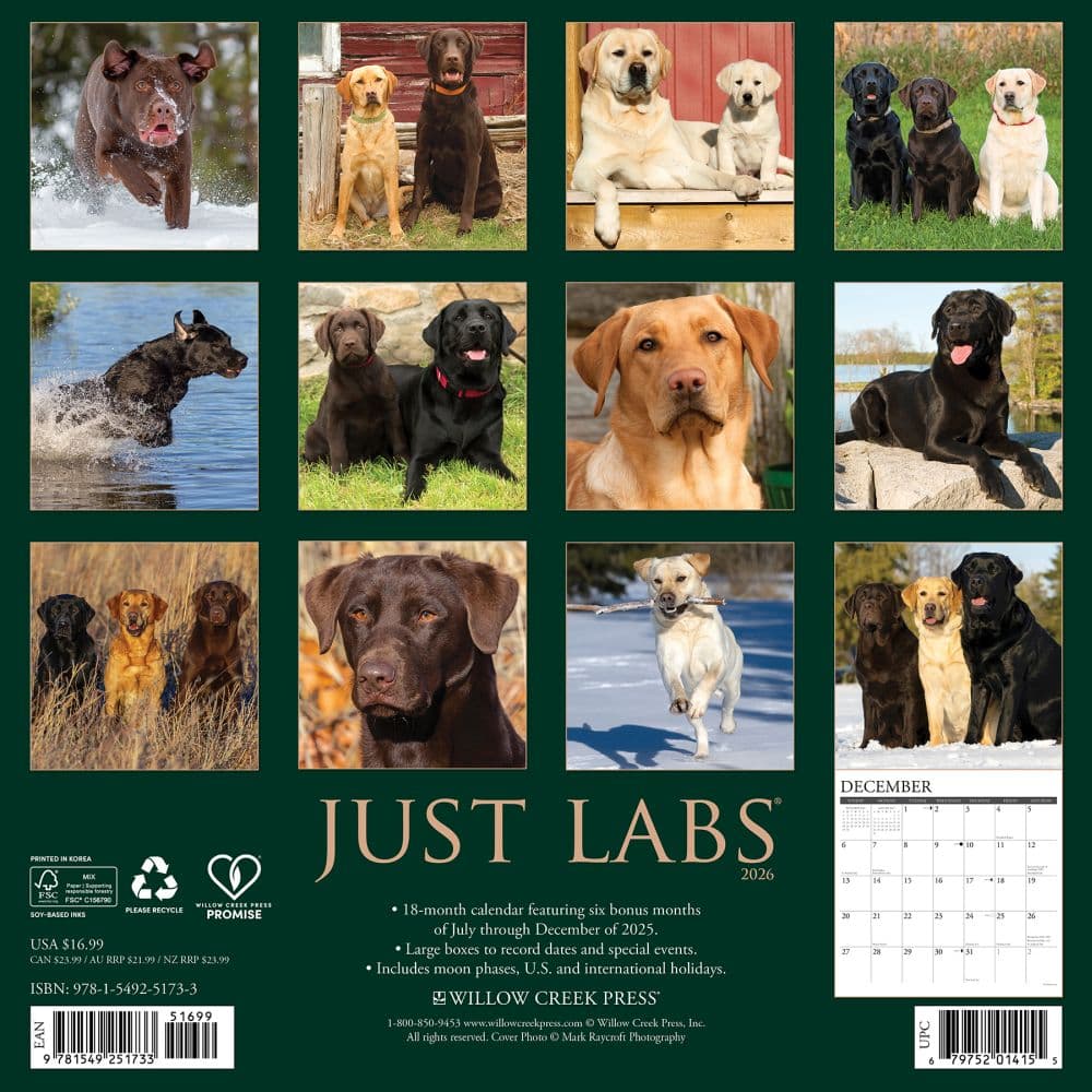 Just Labs 2026 Wall Calendar First Alternate Image