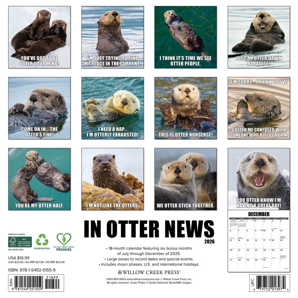 In Otter News 2026 Wall Calendar First Alternate Image