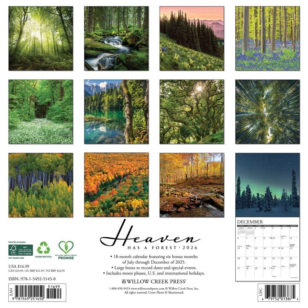 Heaven Has a Forest 2026 Wall Calendar First Alternate Image