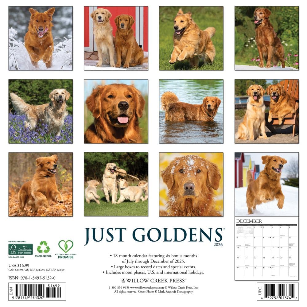 Just Goldens 2026 Wall Calendar First Alternate Image