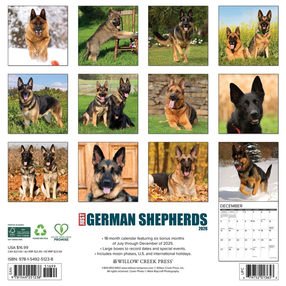 Just German Shepherds 2026 Wall Calendar First Alternate Image