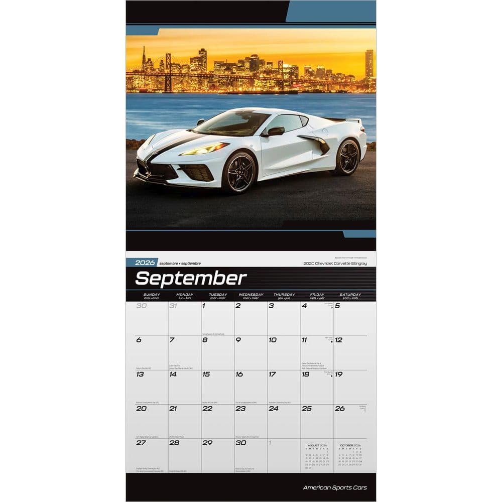 American Sports Cars 2026 Wall Calendar - Calendars.com