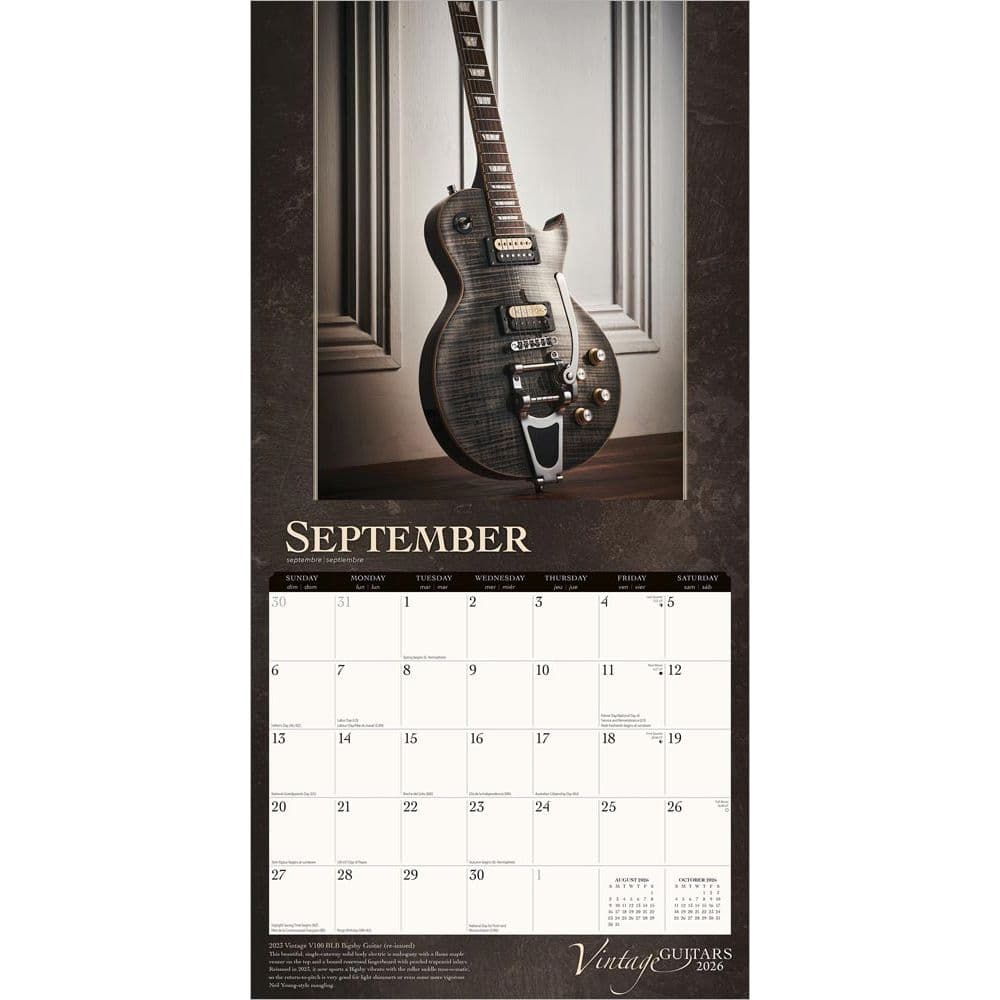 Vintage Guitars 2026 Wall Calendar - Calendars.com