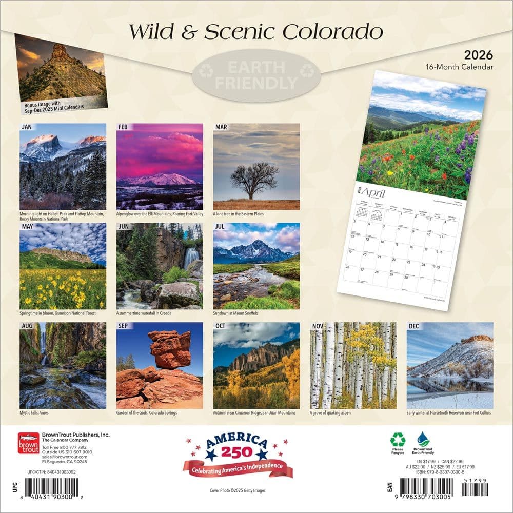 Colorado Native Calendar Colorado Wilderness 2026 Wall Calendar - Calendars.com