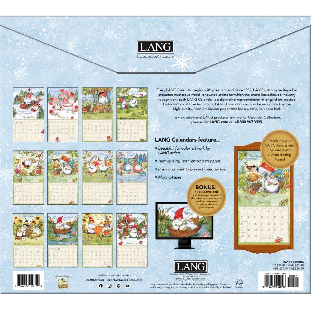 Lang, Bountiful Blessings 2026 Planner, 8.5 X 12 12 Month Calendar With Case Binding