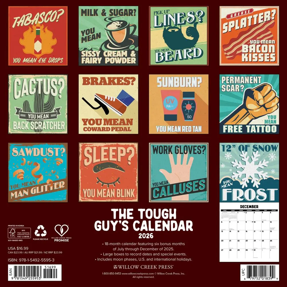 Tough Guys 2026 Wall Calendar