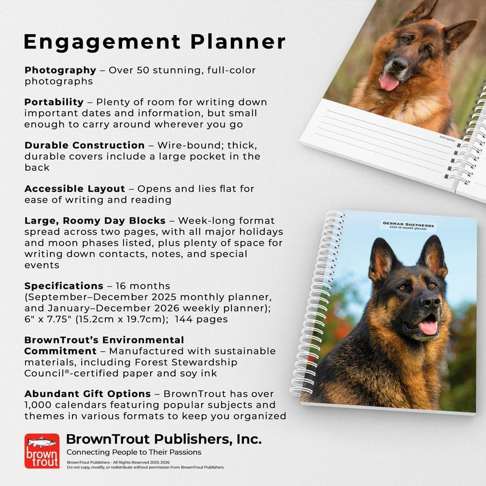 German Shepherds 2026 Engagement Planner - Calendars.com