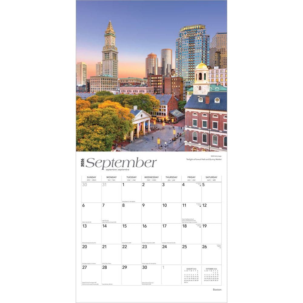 Boston 2026 Wall Calendar