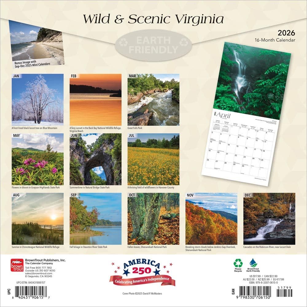 Virginia 2026 Wild And Scenic 2026 Wall Calendar Calendars Com ALT1 
