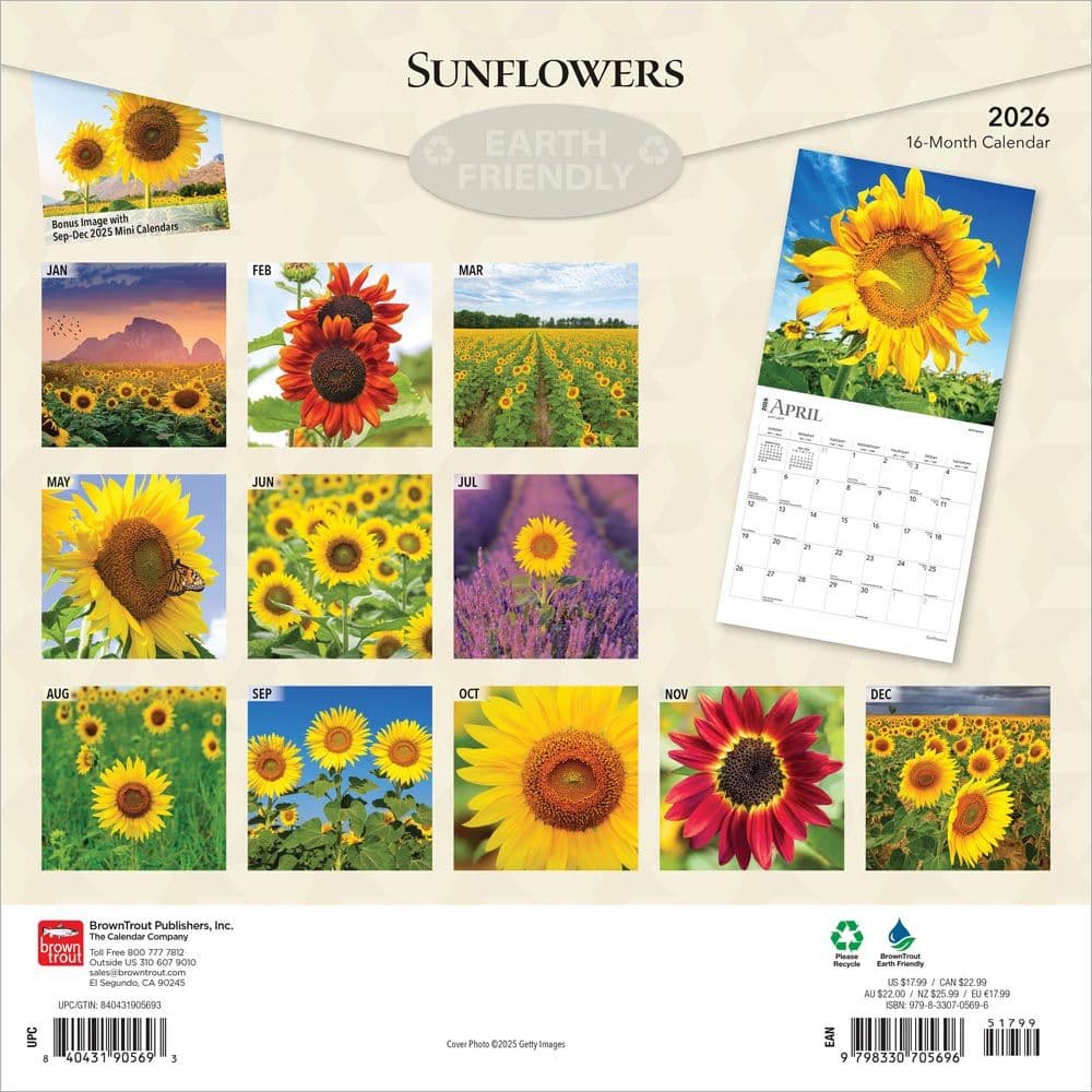 Sunflowers 2026 Wall Calendar First Alternate Image