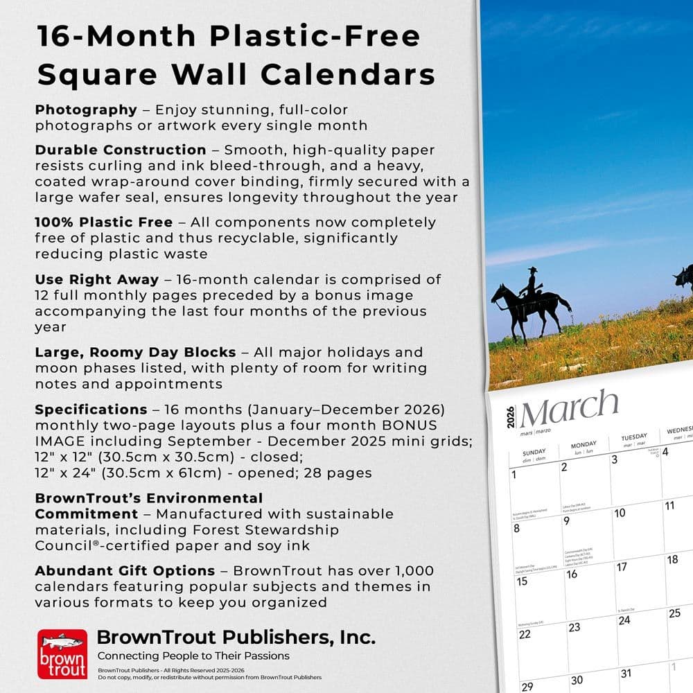 Sunflower State Kansas Places 2026 Wall Calendar Fifth Alternate Image