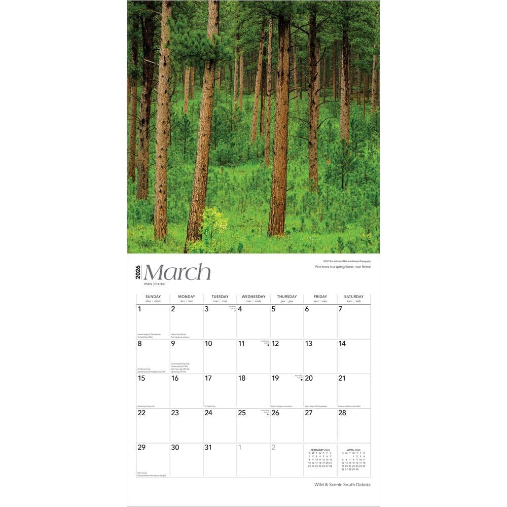 South Dakota 2026 Wall Calendar Second Alternate Image
