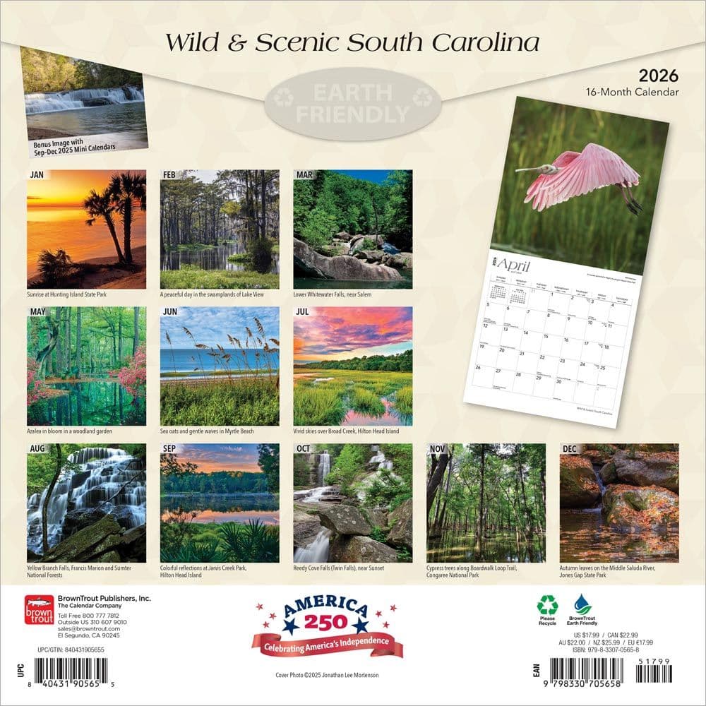 South Carolina Wild and Scenic 2026 Wall Calendar First Alternate Image