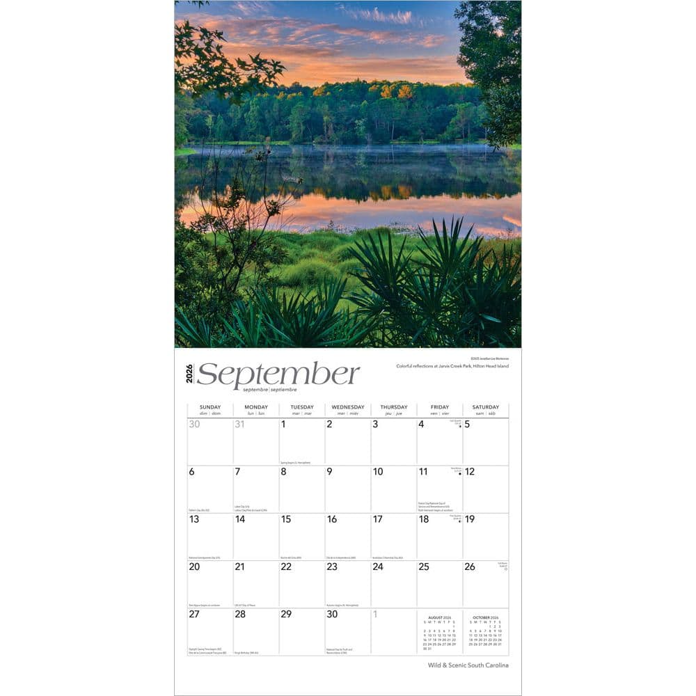 South Carolina Wild and Scenic 2026 Wall Calendar Third Alternate Image