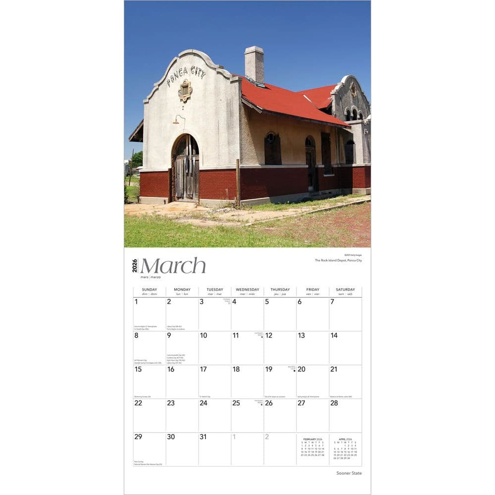 Sooner State Oklahoma 2026 Wall Calendar Second Alternate Image