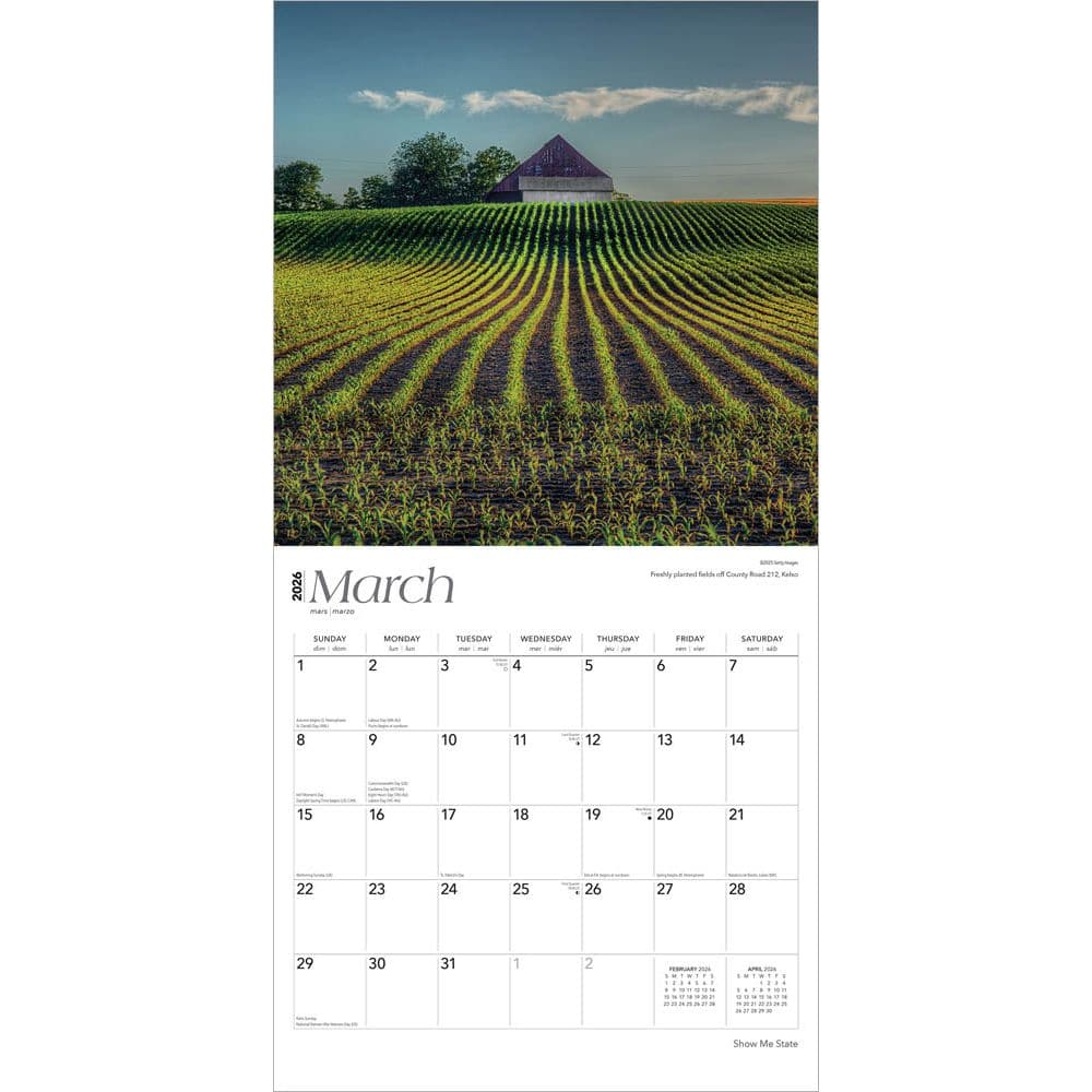 Show Me State Missouri 2026 Wall Calendar Second Alternate Image