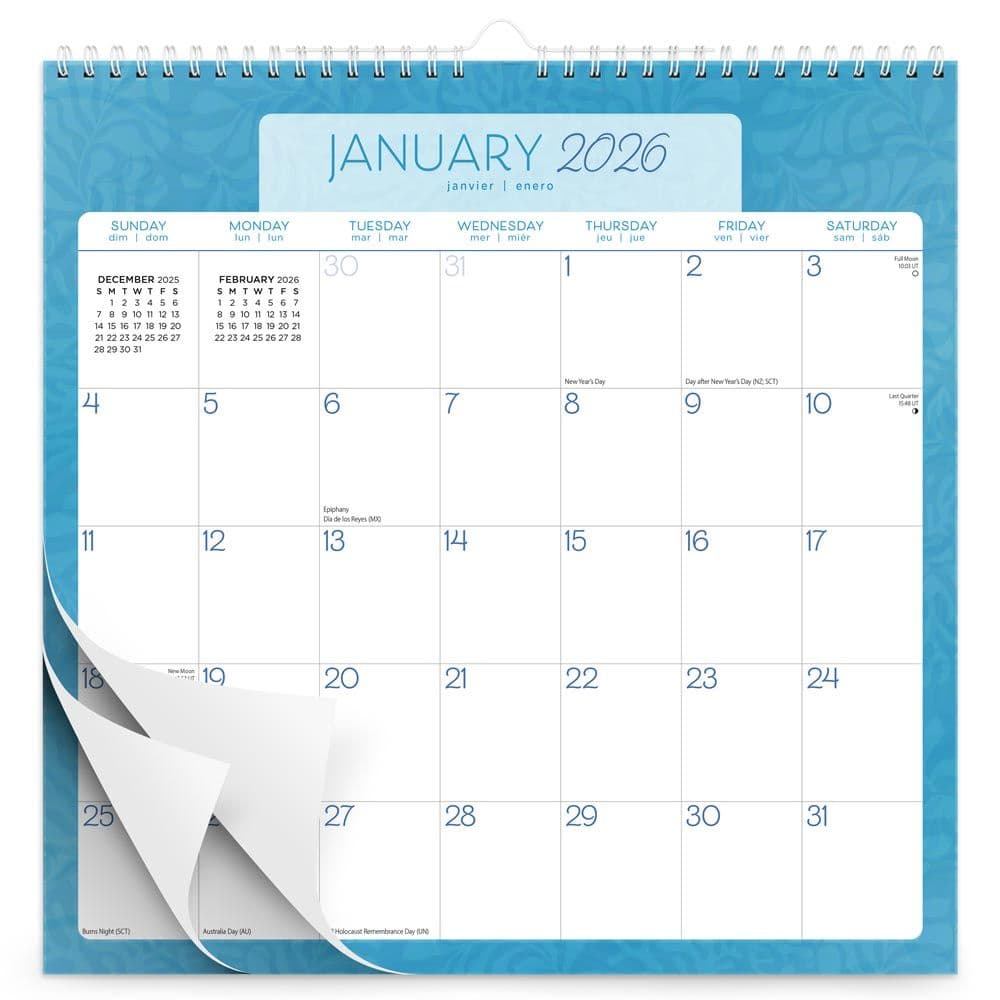 Seaside Currents Spiral 2026 Wall Calendar First Alternate Image
