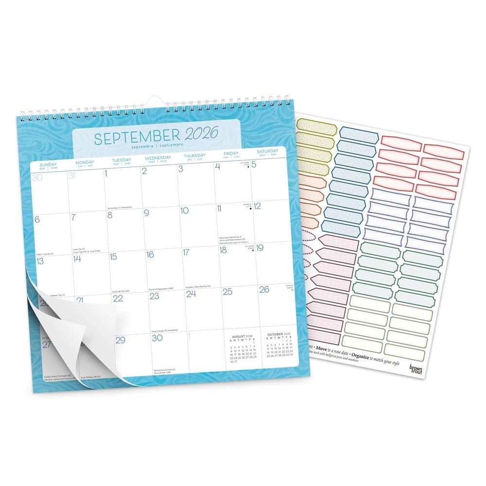 Seaside Currents Spiral 2026 Wall Calendar Second Alternate Image