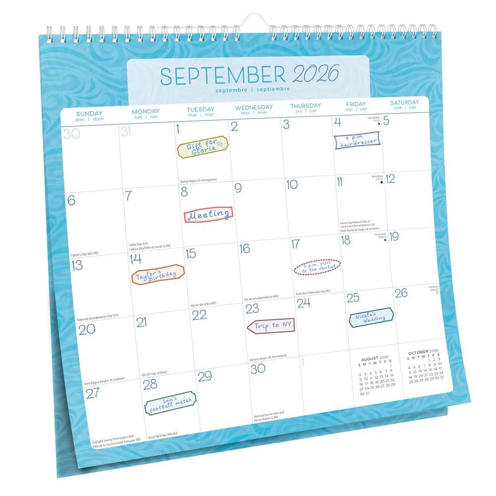Seaside Currents Spiral 2026 Wall Calendar Third Alternate Image