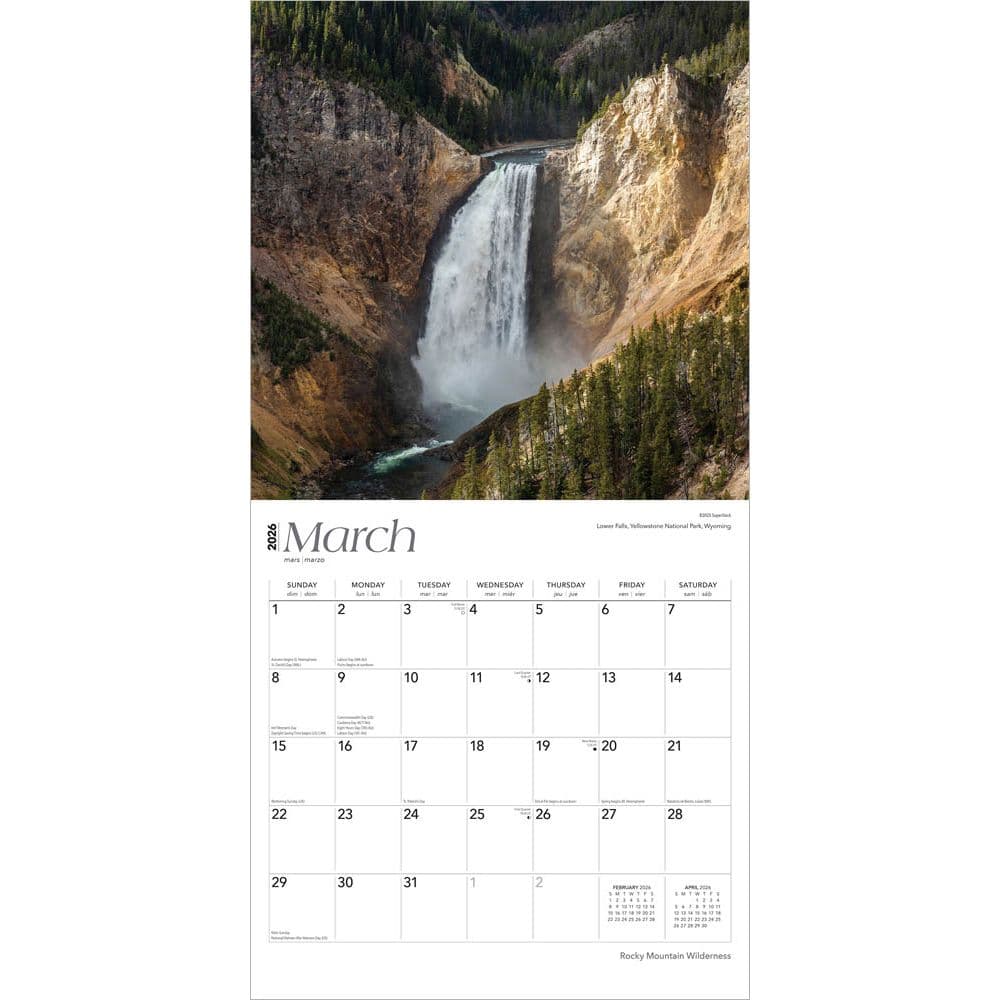 Rocky Mountain Wilderness 2026 Wall Calendar Second Alternate Image
