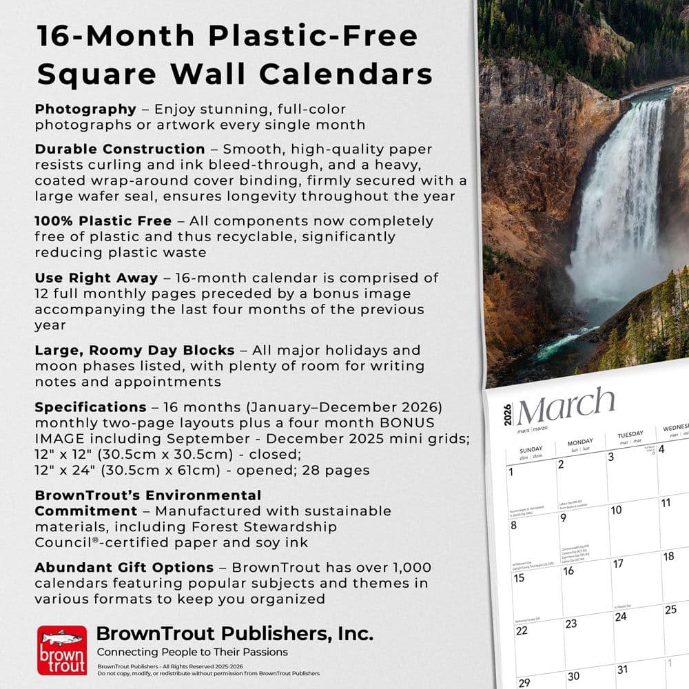 Rocky Mountain Wilderness 2026 Wall Calendar Fifth Alternate Image
