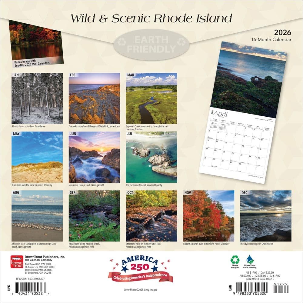 Rhode Island 2026 Wall Calendar First Alternate Image