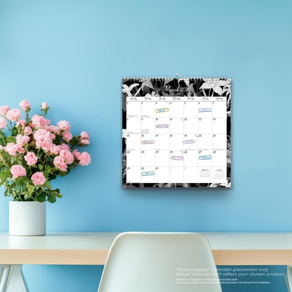 Ebony And Ivory Spiral 2026 Wall Calendar Fourth Alternate Image