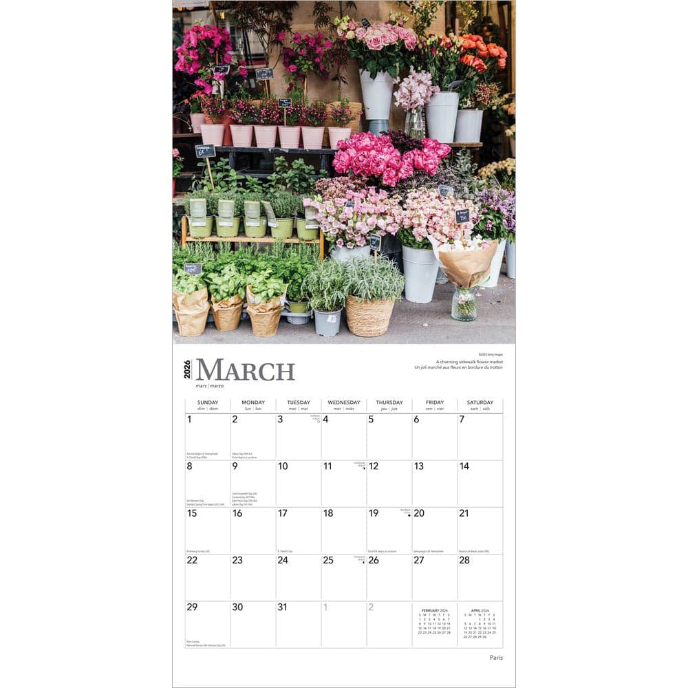 Paris 2026 Wall Calendar Second Alternate Image