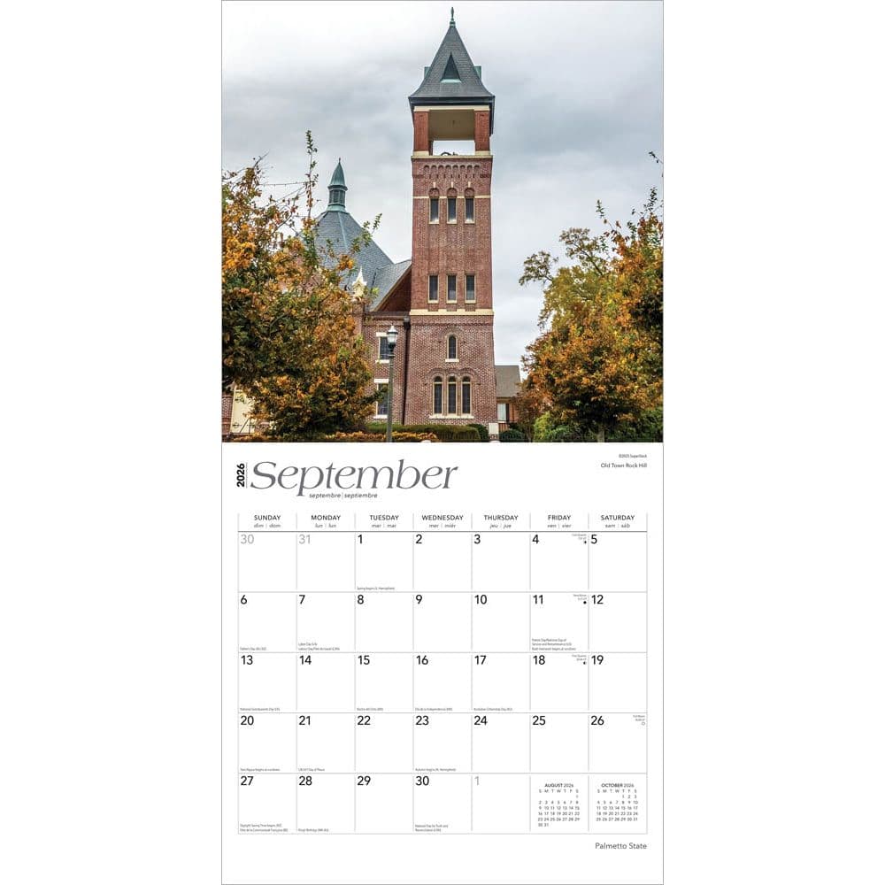 Palmetto State South Carolina 2026 Wall Calendar Third Alternate Image