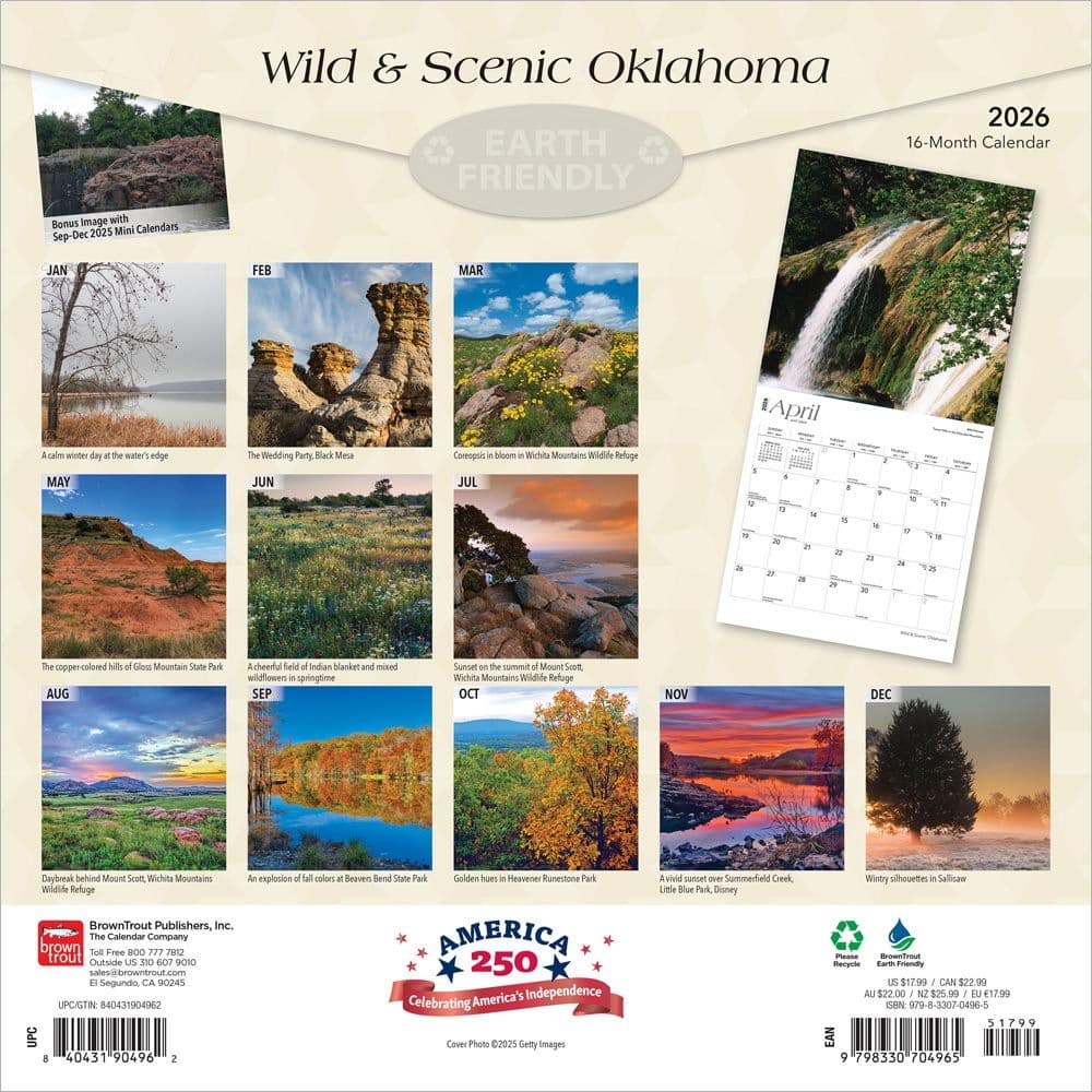 Oklahoma Wild and Scenic 2026 Wall Calendar First Alternate Image