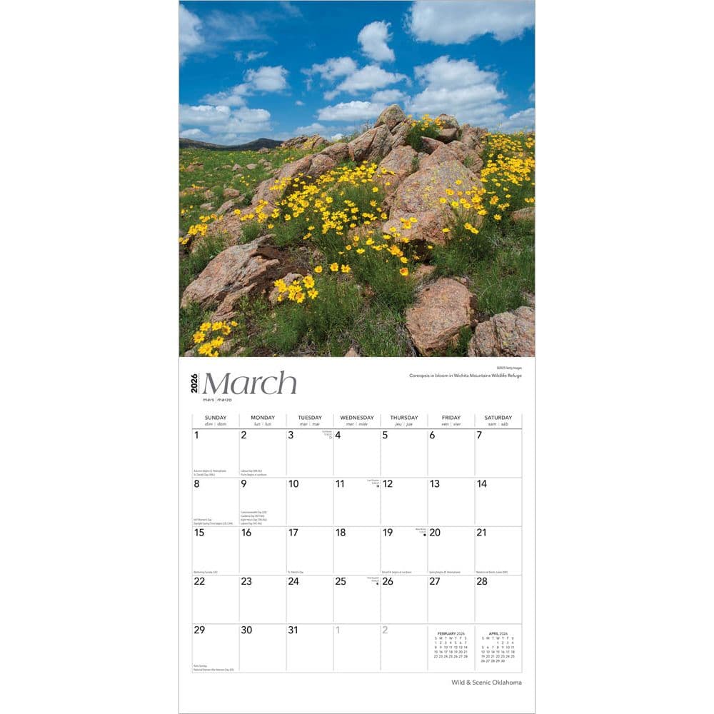 Oklahoma Wild and Scenic 2026 Wall Calendar Second Alternate Image