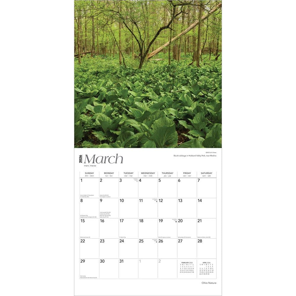 Ohio Nature 2026 Wall Calendar Second Alternate Image