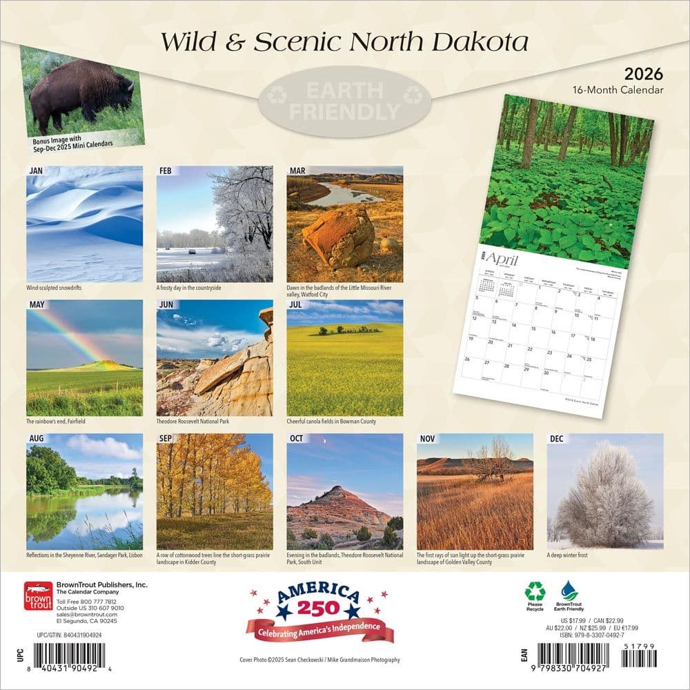 North Dakota 2026 Wall Calendar First Alternate Image