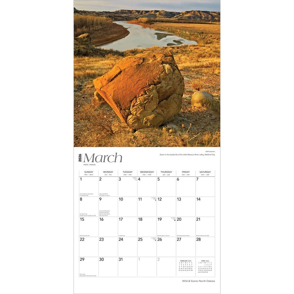 North Dakota 2026 Wall Calendar Second Alternate Image
