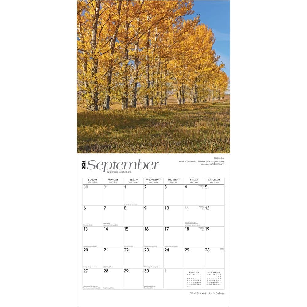 North Dakota 2026 Wall Calendar Third Alternate Image