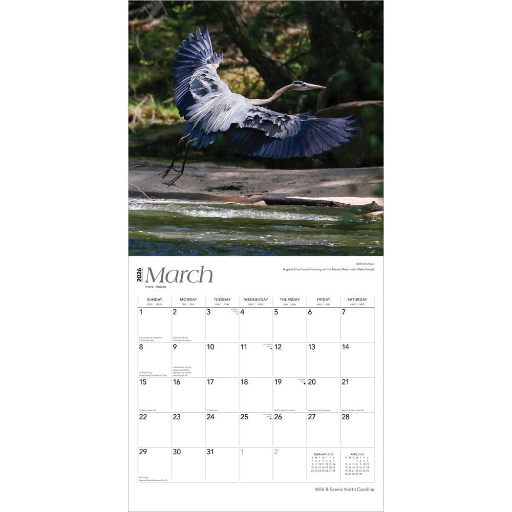 North Carolina Nature 2026 Wall Calendar Second Alternate Image