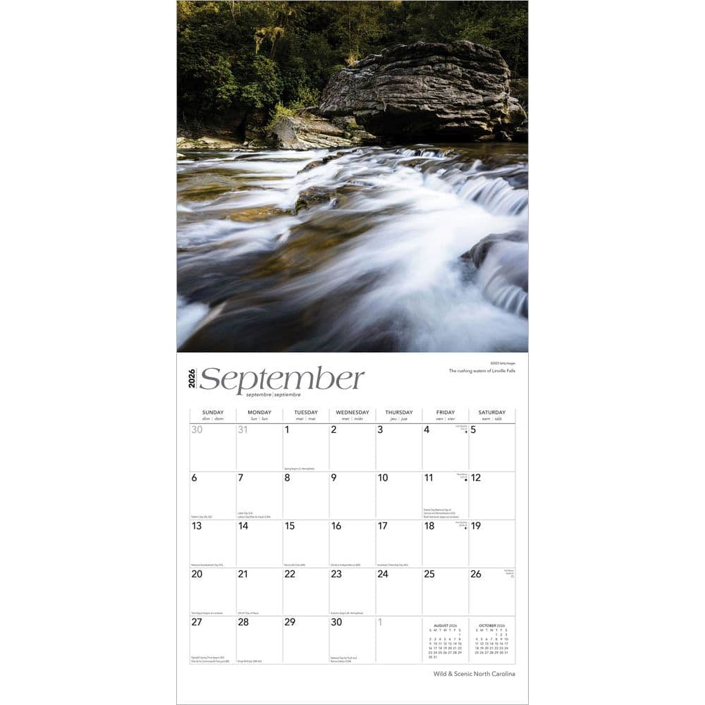 North Carolina Nature 2026 Wall Calendar Third Alternate Image