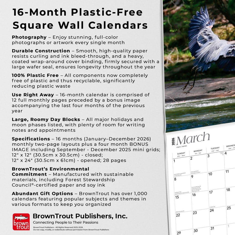 North Carolina Nature 2026 Wall Calendar Fifth Alternate Image