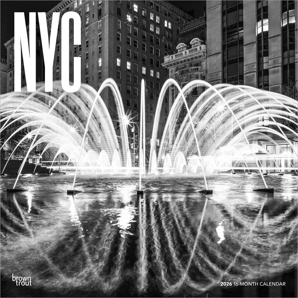 New York City Black and White 2026 Wall Calendar Main Product Image