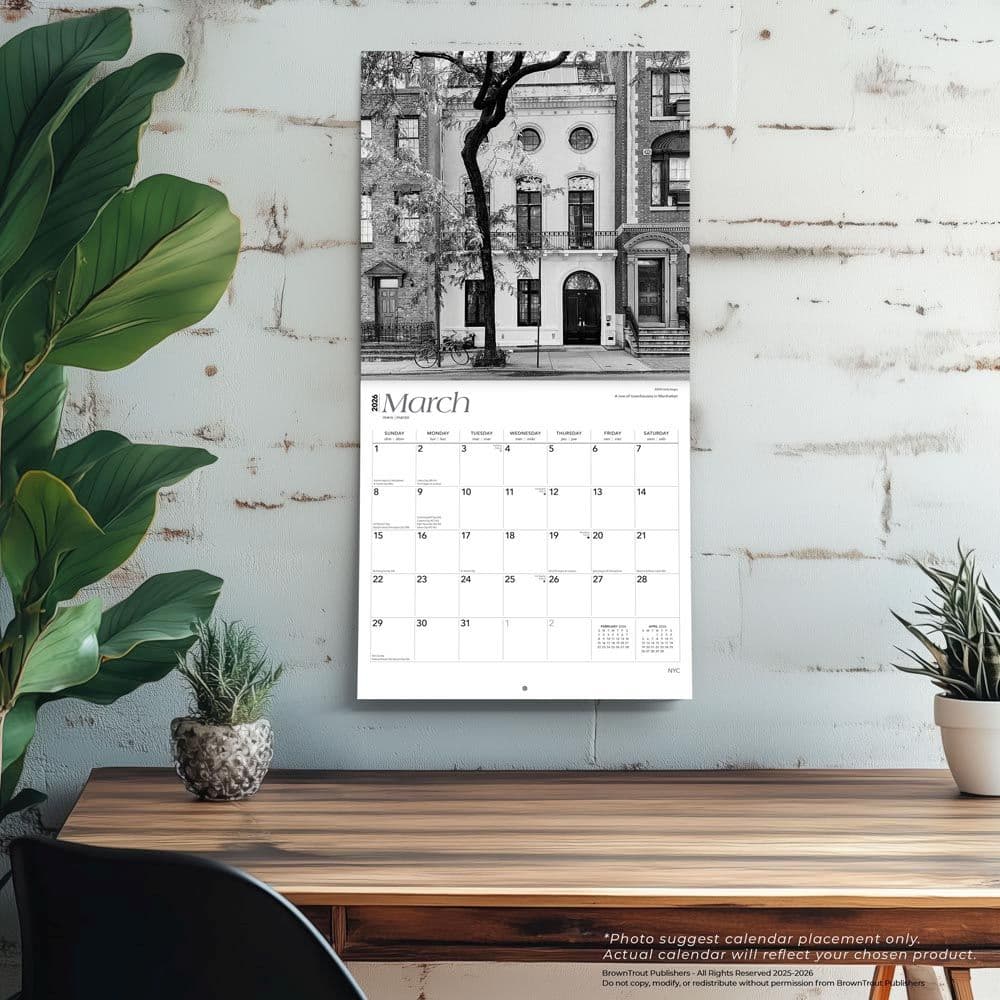 New York City Black and White 2026 Wall Calendar Fourth Alternate Image