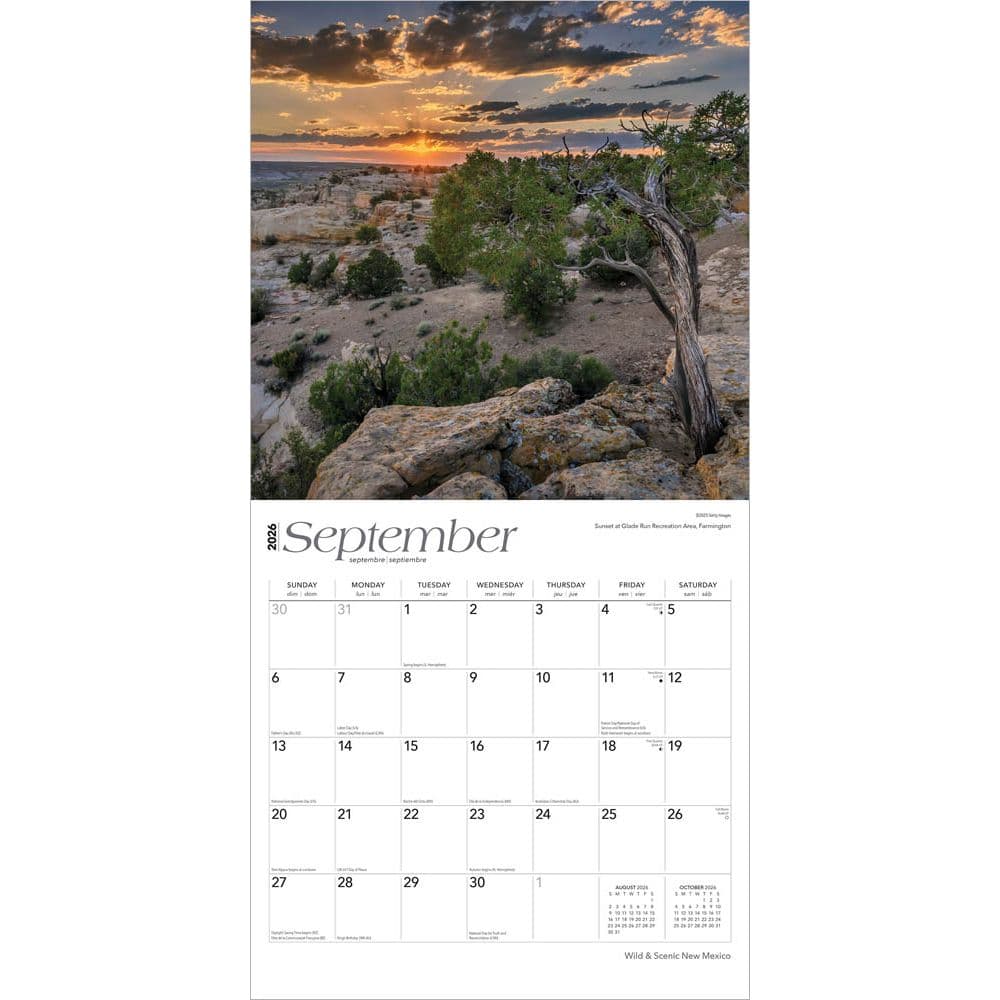 New Mexico Wild and Scenic 2026 Wall Calendar Third Alternate Image