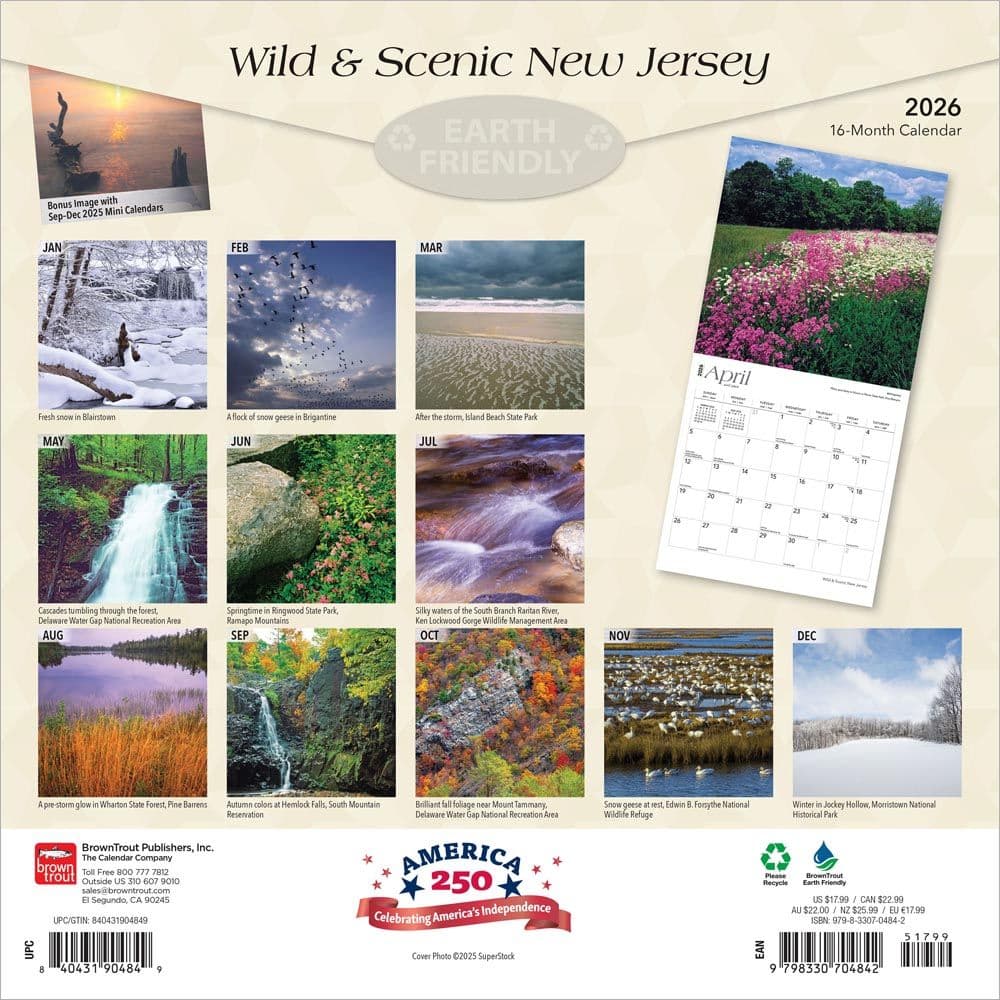 New Jersey Wild and Scenic 2026 Wall Calendar First Alternate Image