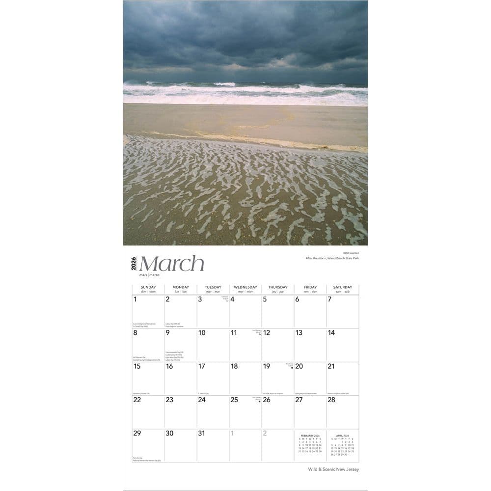 New Jersey Wild and Scenic 2026 Wall Calendar Second Alternate Image