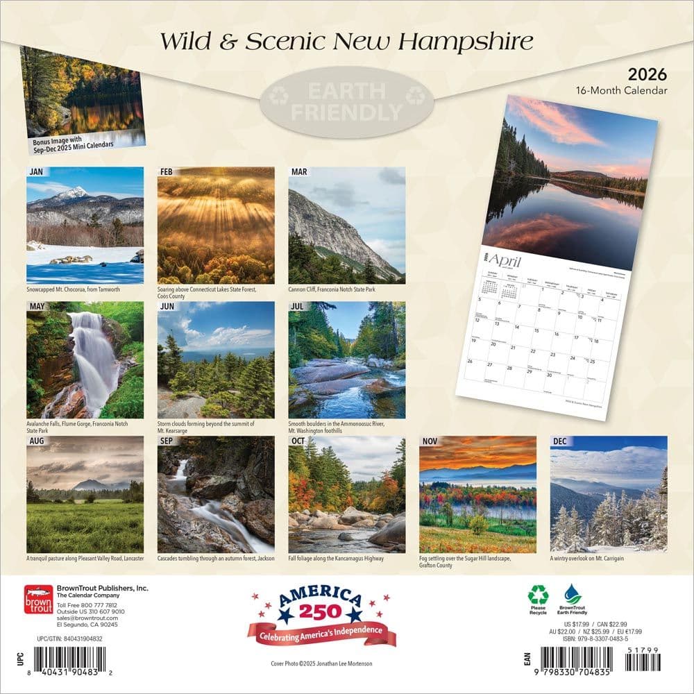New Hampshire Wild and Scenic 2026 Wall Calendar First Alternate Image