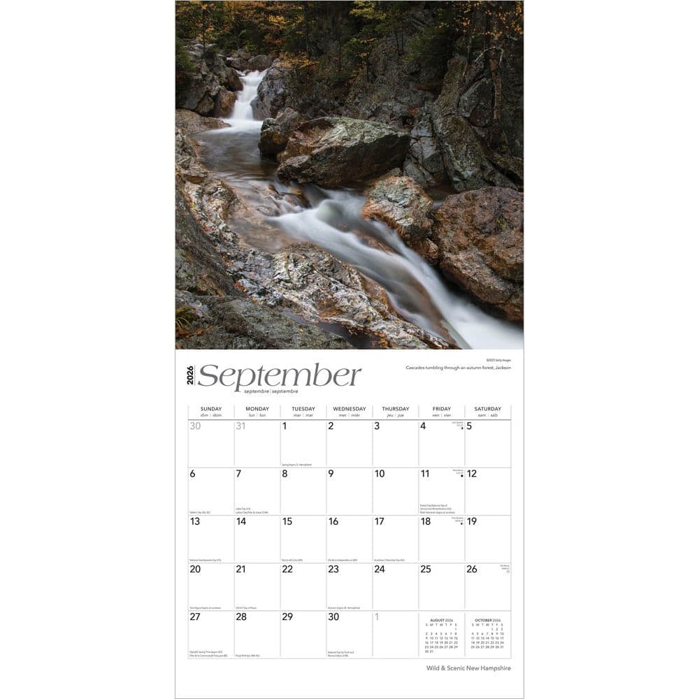 New Hampshire Wild and Scenic 2026 Wall Calendar Third Alternate Image