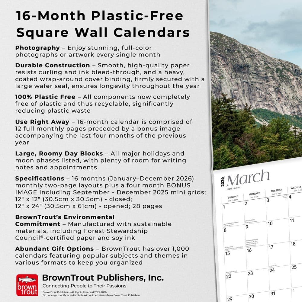 New Hampshire Wild and Scenic 2026 Wall Calendar Fifth Alternate Image