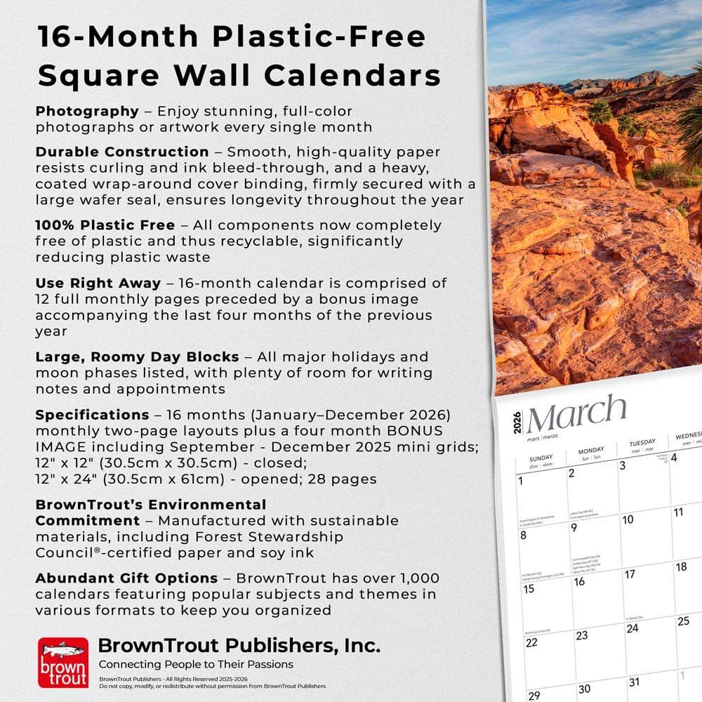 Nevada Wild and Scenic 2026 Wall Calendar Fifth Alternate Image